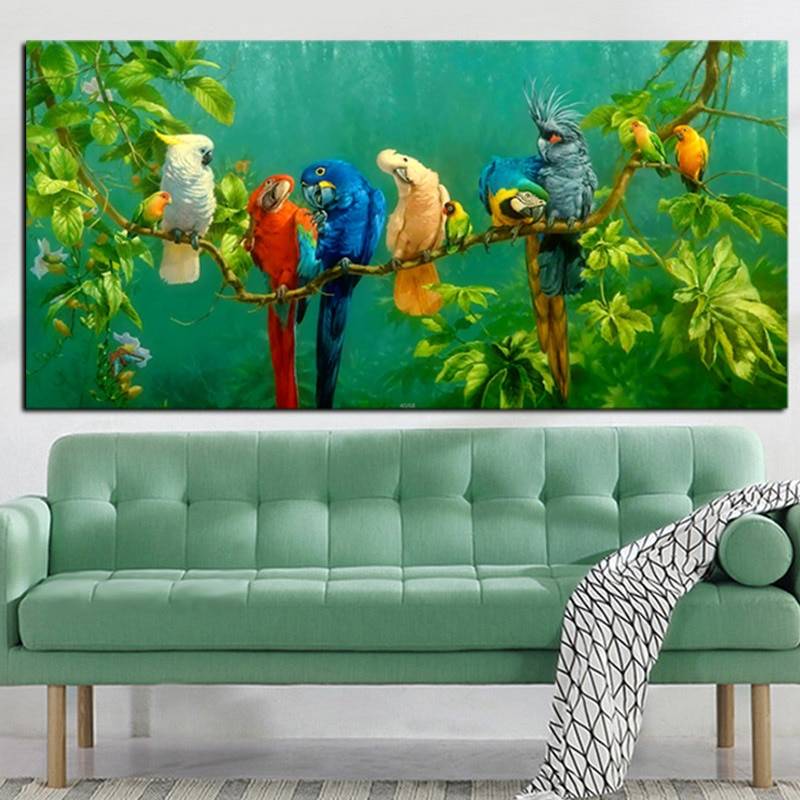 Colorful Parrots Canvas Colorful Parrots Canvas Home Goods